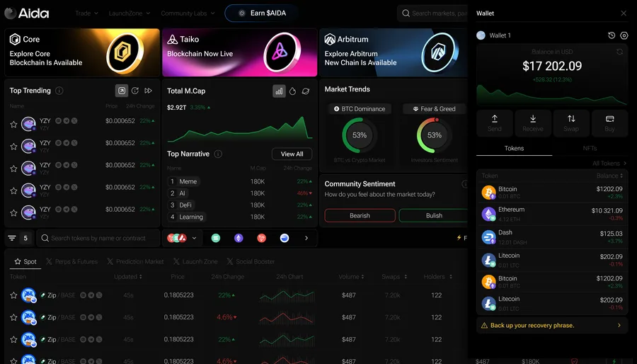 AIDA — Smart non-custodial wallet