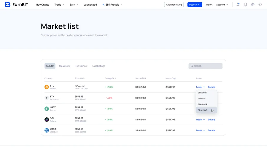 EarnBIT — Listing and IEO Intake