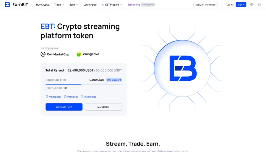 EarnBIT — EBT Token and Early-Stage Sale