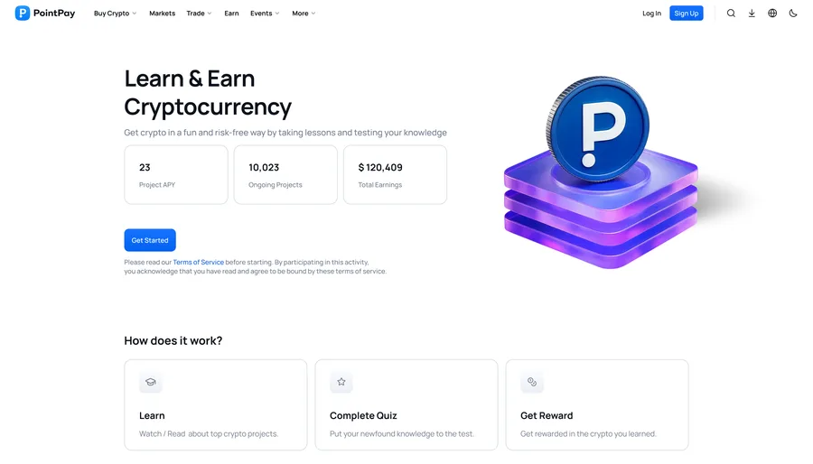 PointPay — Learn & Earn and rewards programmes