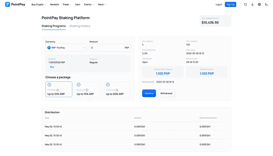 PointPay — Vault and Staking