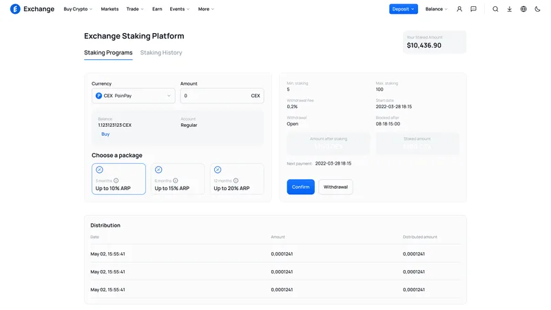 Spot, Futures & P2P Exchange — Yield & staking
