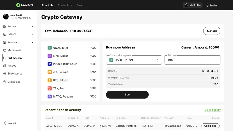 Payments, Cards & Gateways — Crypto gateway