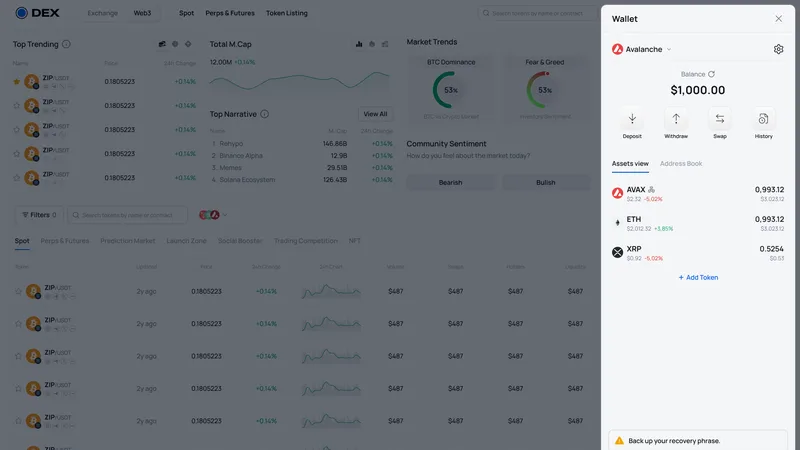 Trading Terminal & DEX Aggregator — Built-in non-custodial wallet